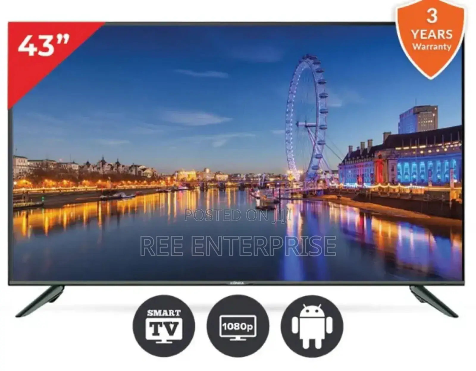 43 Inches Konka Smart Android Frameless Tv