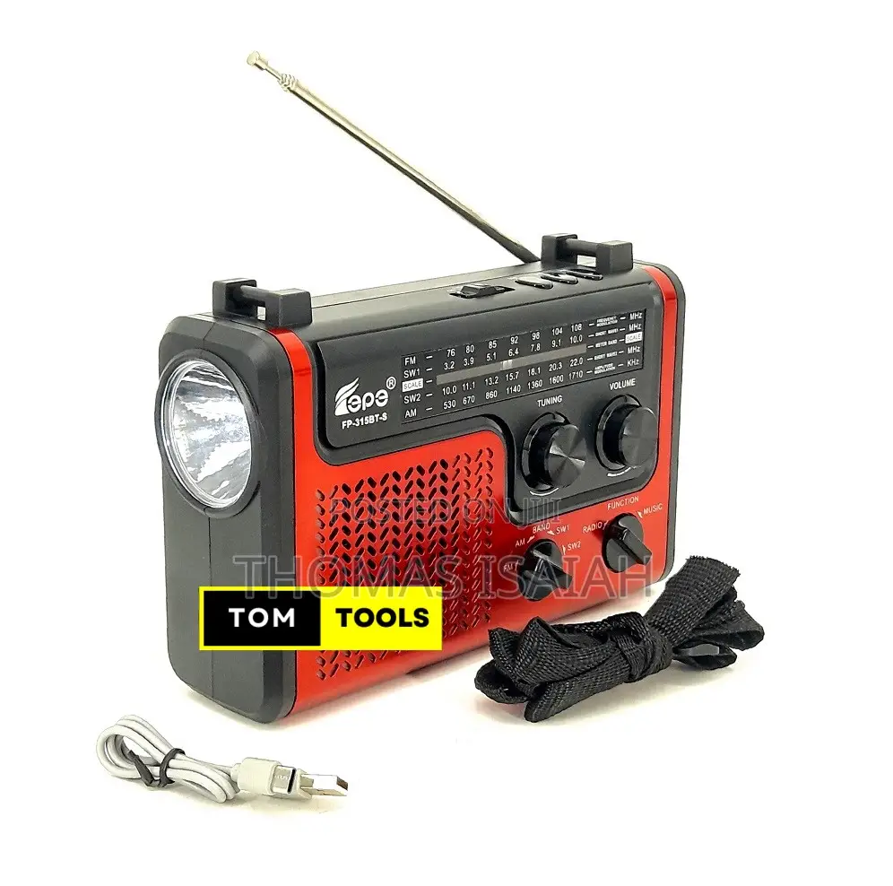 Fp315bts Solar Rechargeable 3 Band Radio With Bluetooth, Us