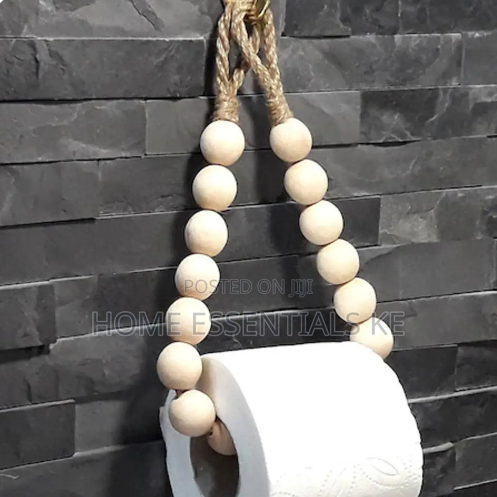*Creative Natural Wood Beaded Toilet Paper Roll Holder*