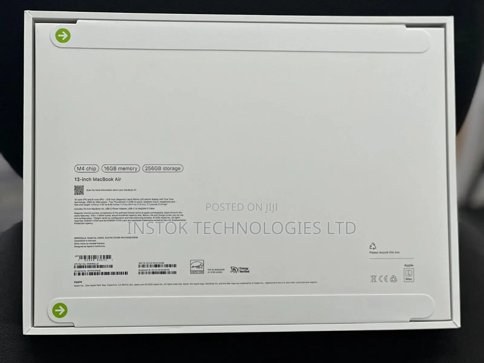 New Laptop Apple MacBook Air 16GB Apple M4 SSD 256GB