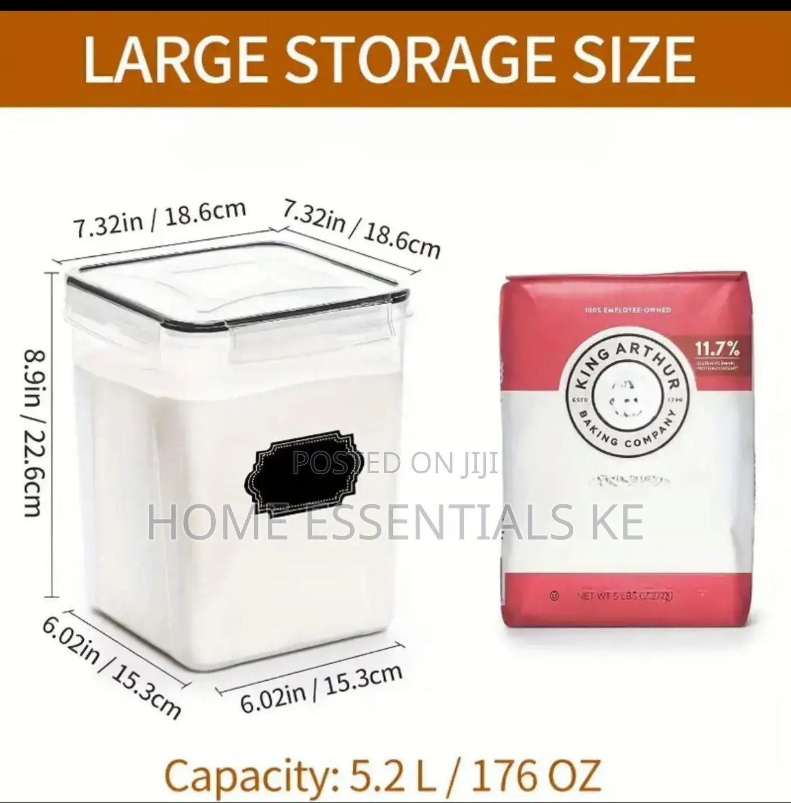 4pcs Bpa-Free Airtight Food Storage Containers* 5.2l X 4