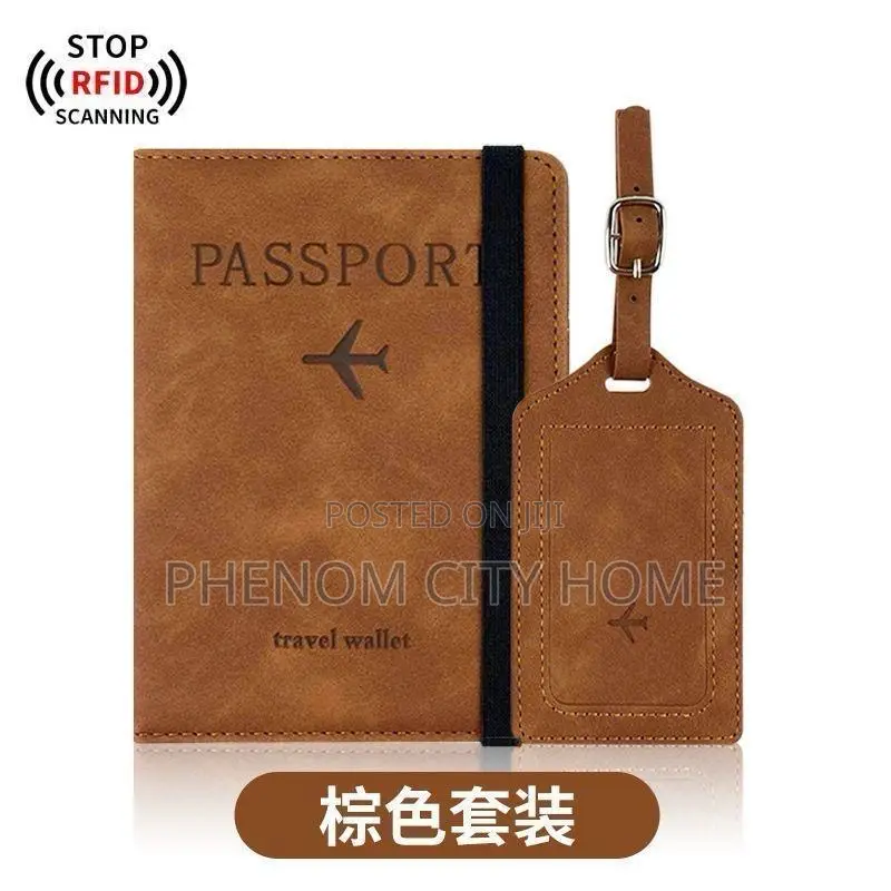 Elegant Premium Passport Holder With Suitcase Tag