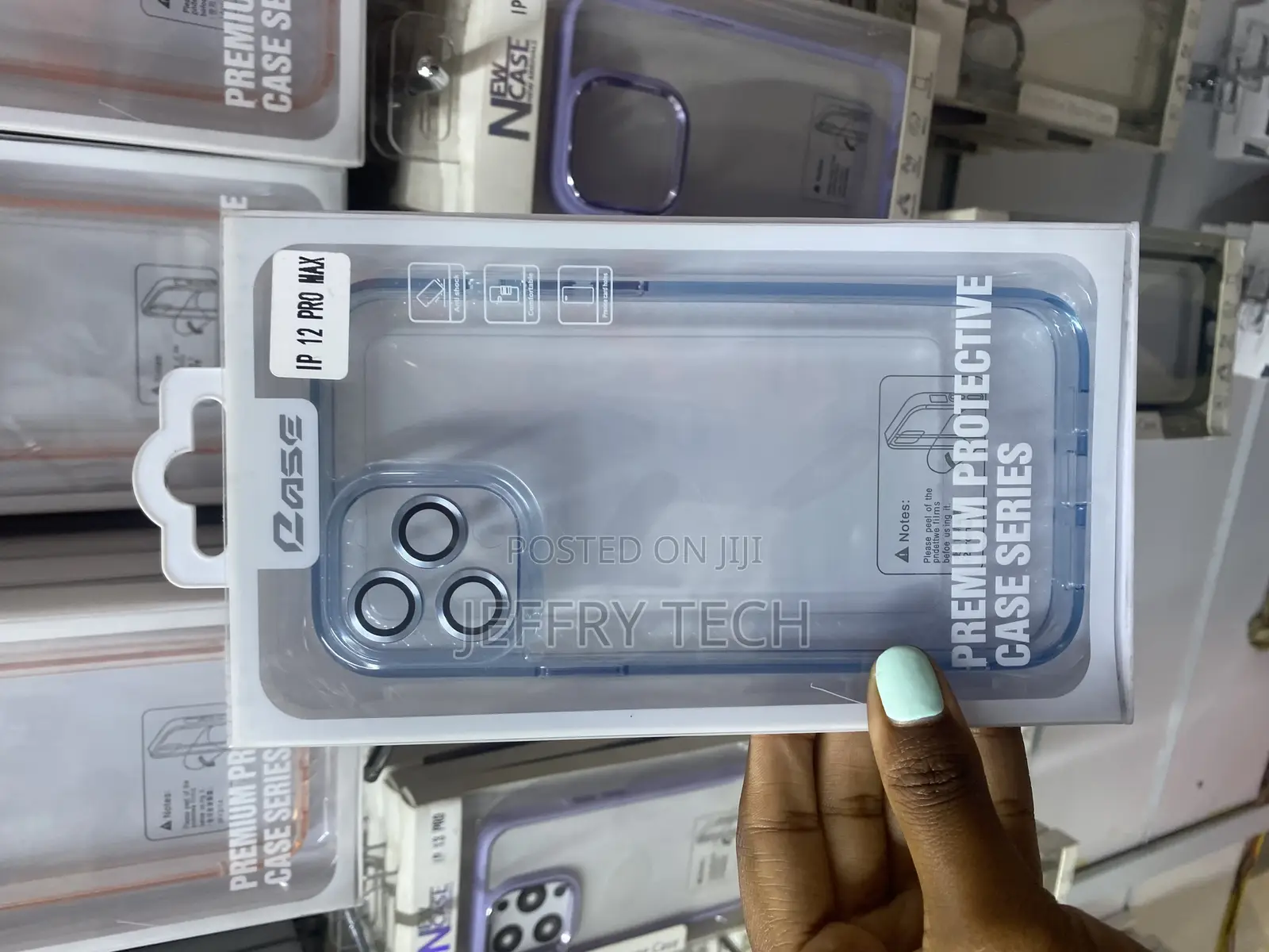 Capinha iPhone 12 Pro Max Newskin Clear Case With Lense-Blue