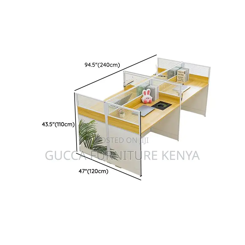 Workstation: Office Modern Modular Co-Work Desk for 4