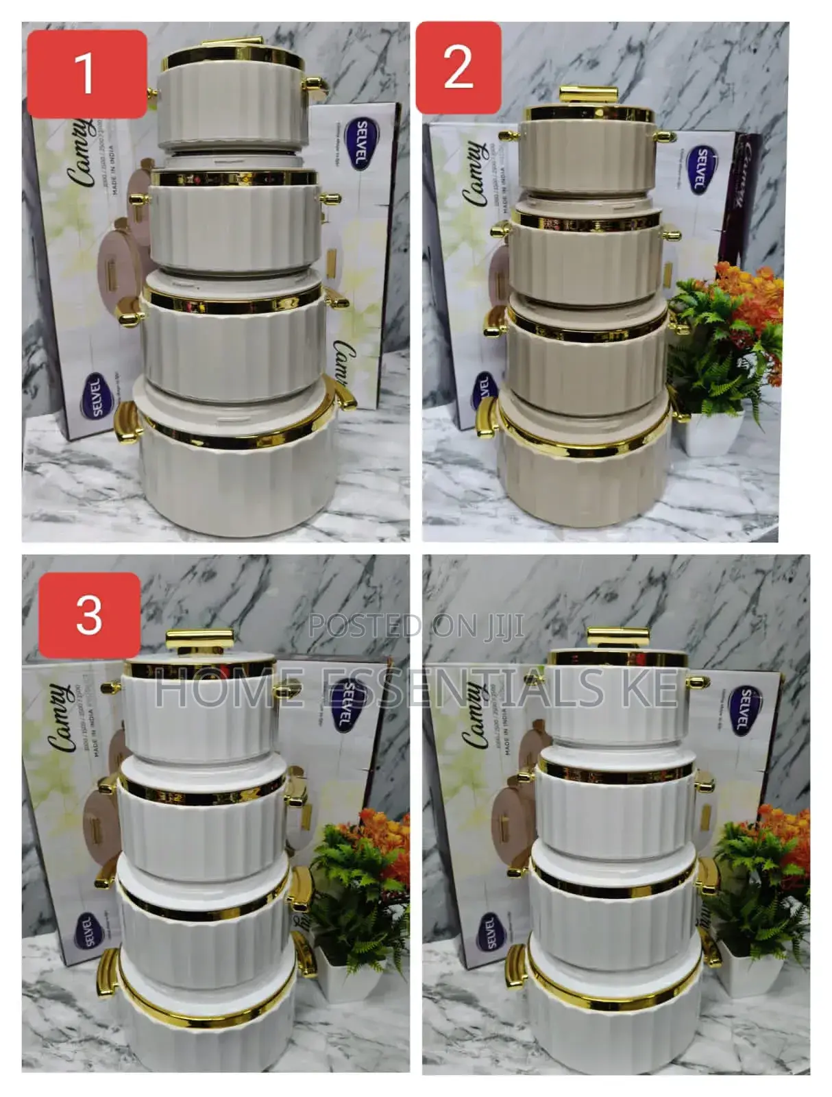 4pc Camry Hotpots 1.Litre
1.5litres 
2.5itres
3.5 Litres