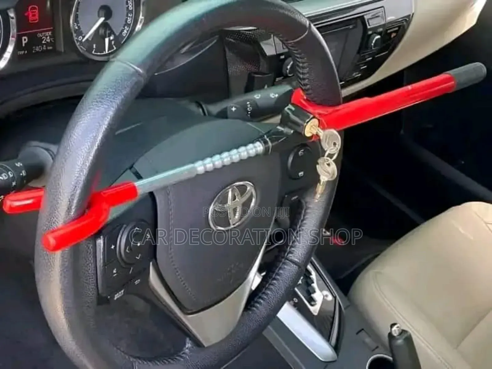 Red Steering Lock Fits All Car Model