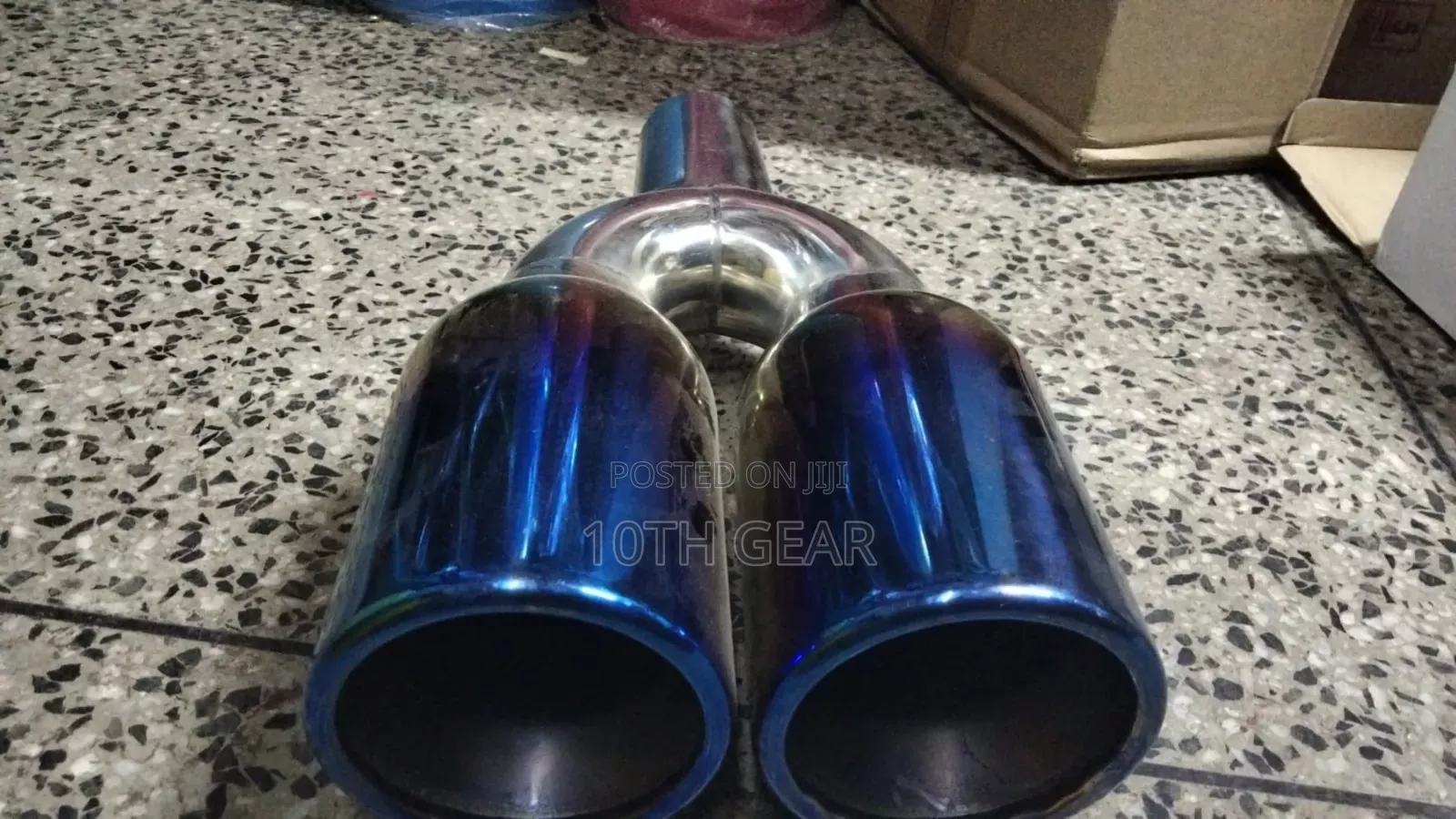 Exhaust Tip Double Outlet Blue