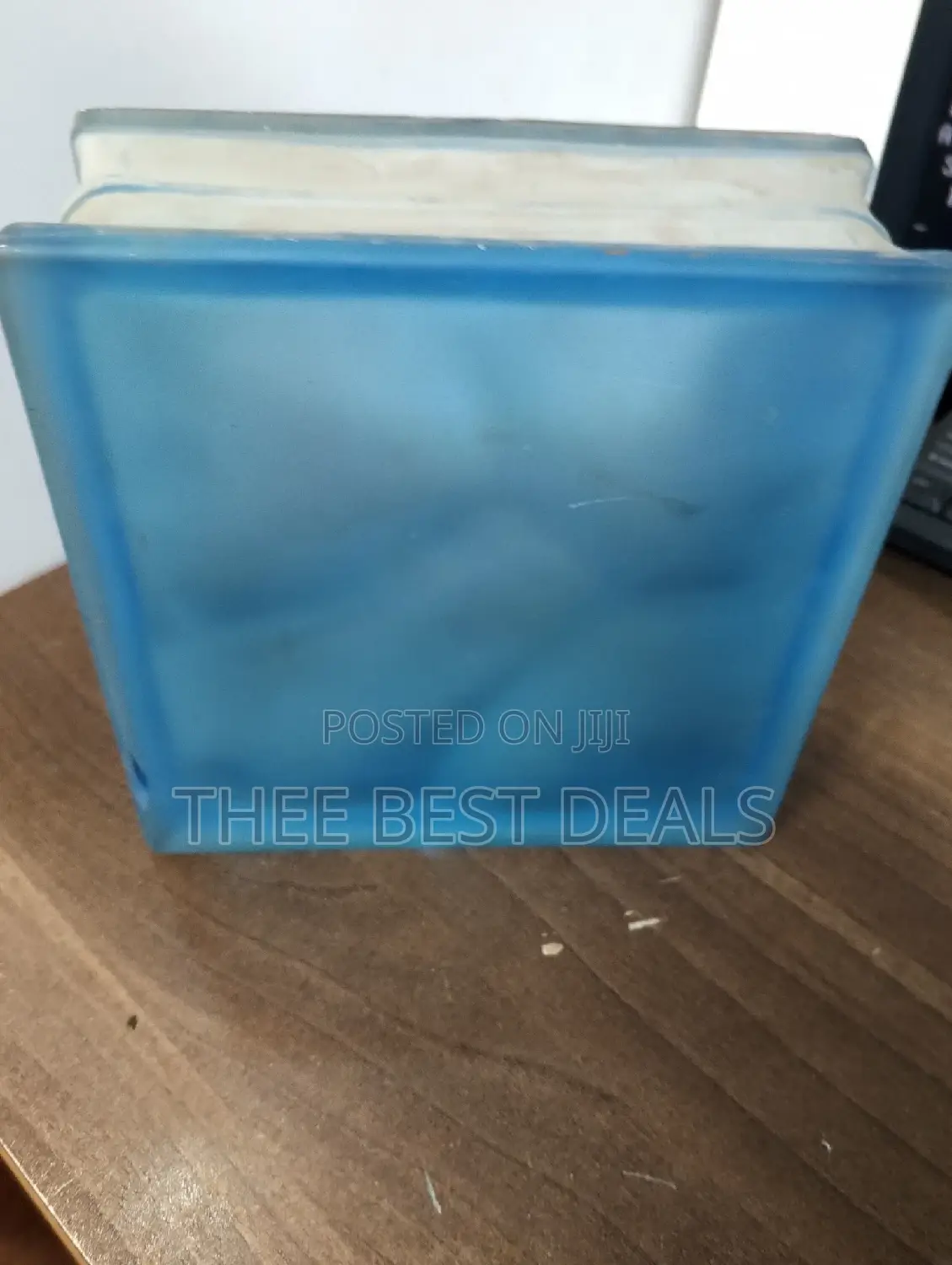 Acid Blue Cloudy Glass Blocks