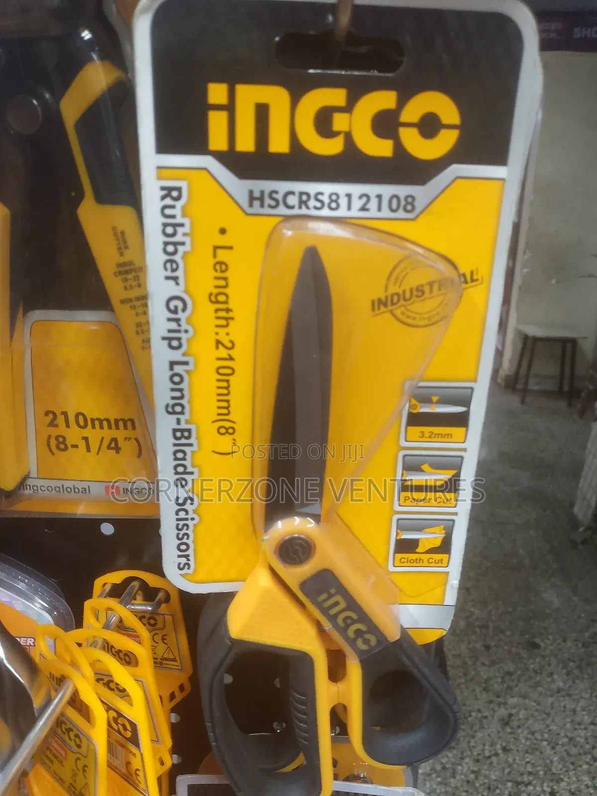 Ingco Rubber Grip Long Blade Scissors