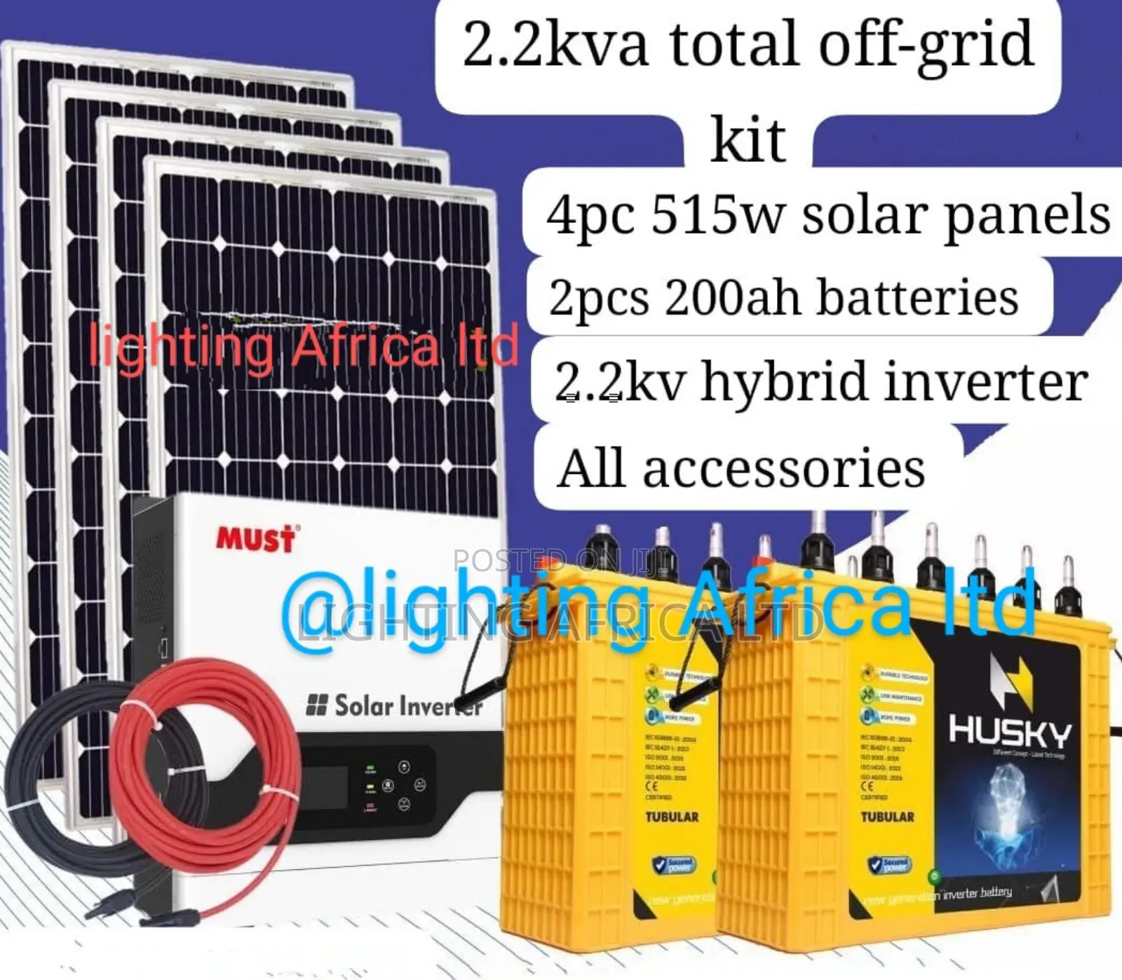 2200w Hybrid Total Off-Grid Solar System +Free Installation