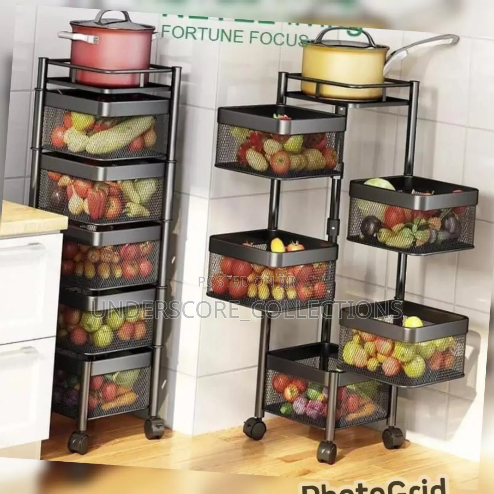 Square Fruit Rack With Wheels(