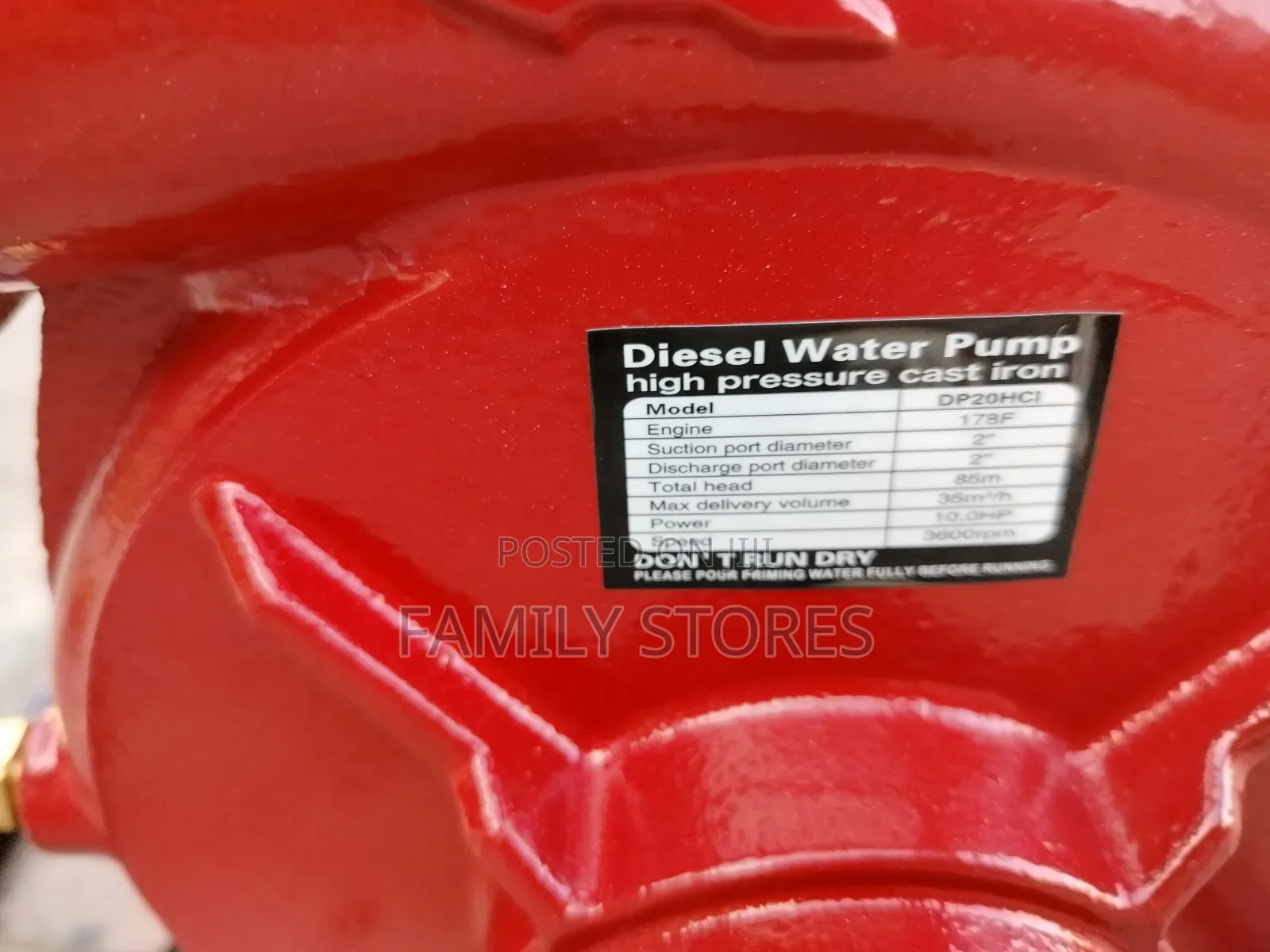 Diesel High-Pressure Water Pump 2inch Outlet/Inlet.