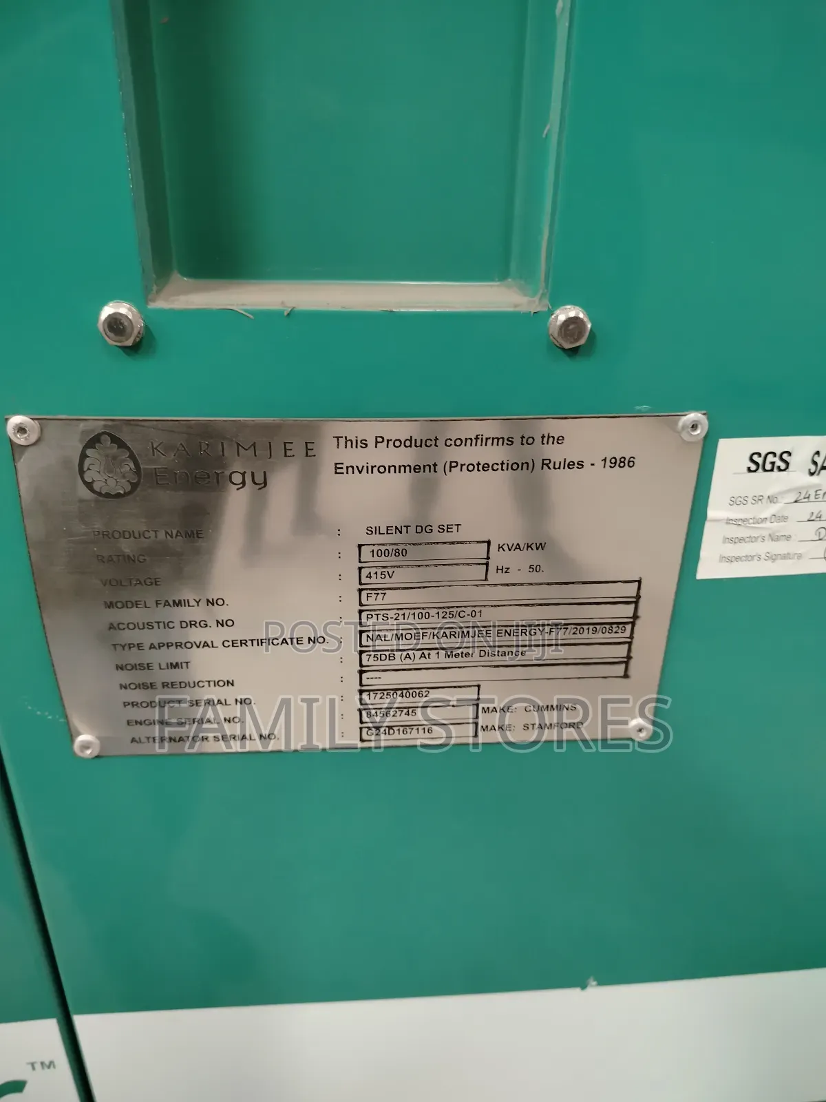 Cummins 100kva Diesel Silent Generator With Inbuilt Ats