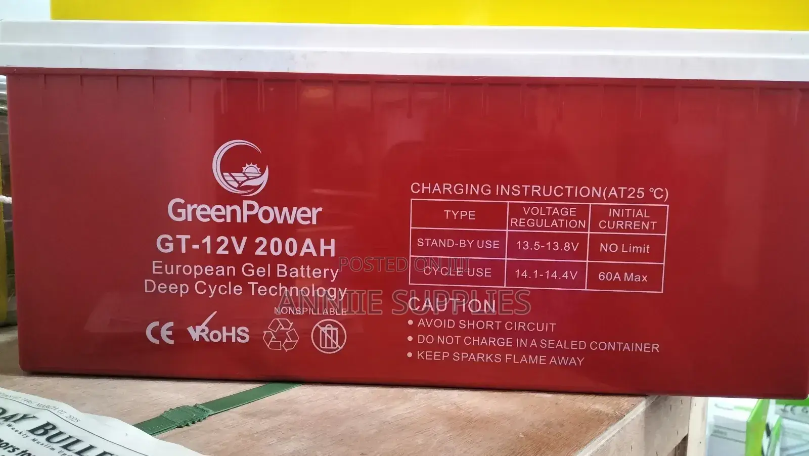 Green Power Gel 200ah Battery