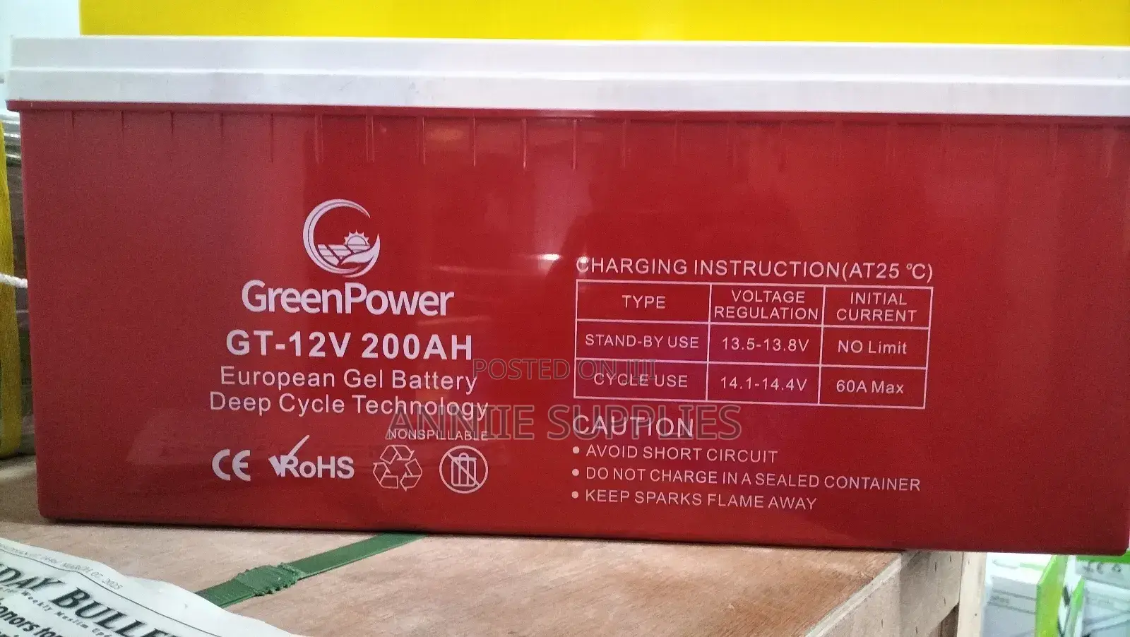 Green Power Gel 200ah Battery