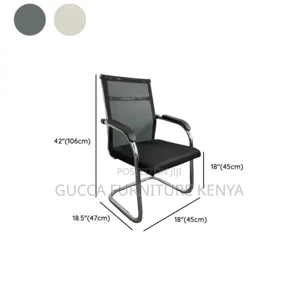 Office Chair: Upholstered Low-Back Guest Mesh Studio Chair