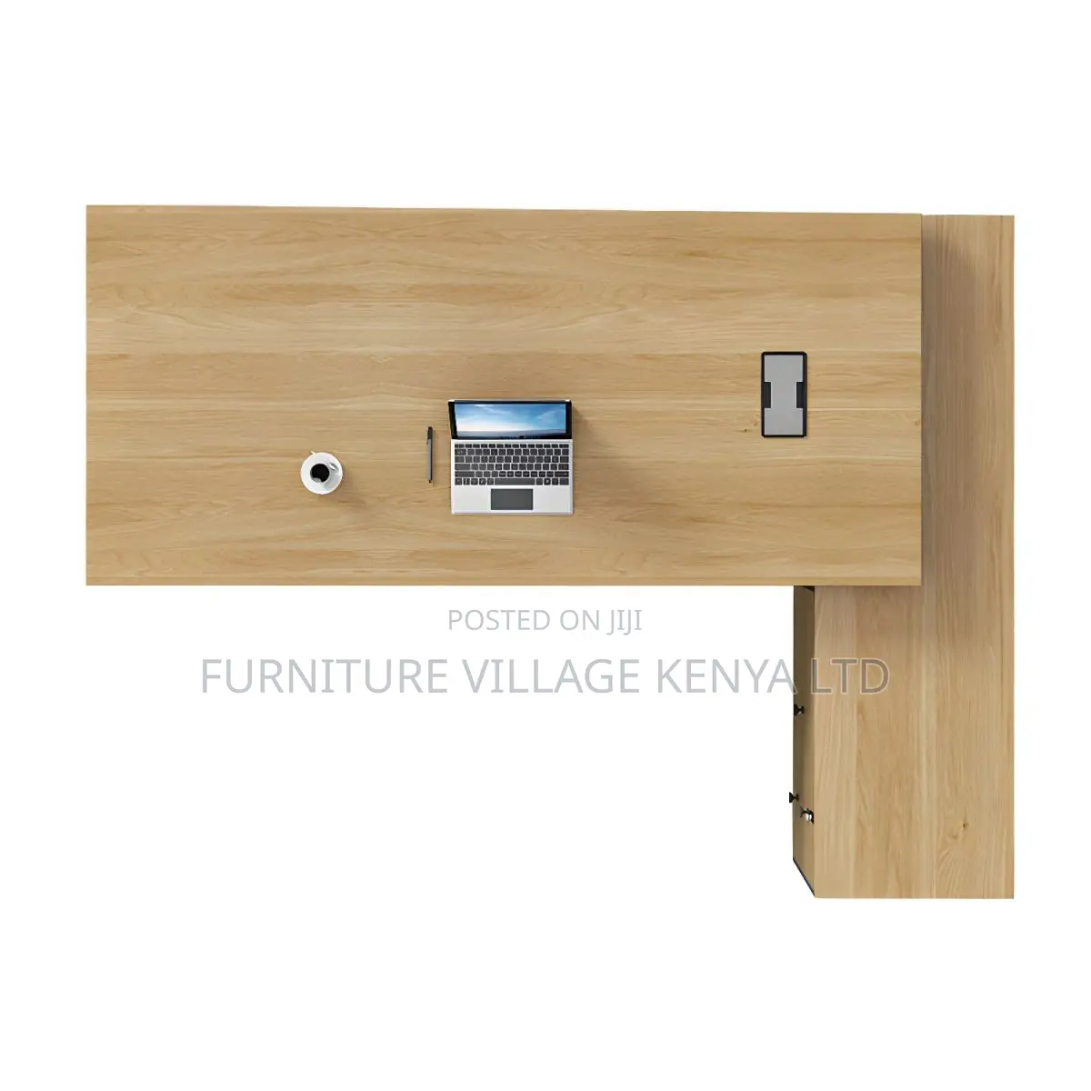 Office Desk:1800mm Ergonomic Natural Wood Office L-Desk