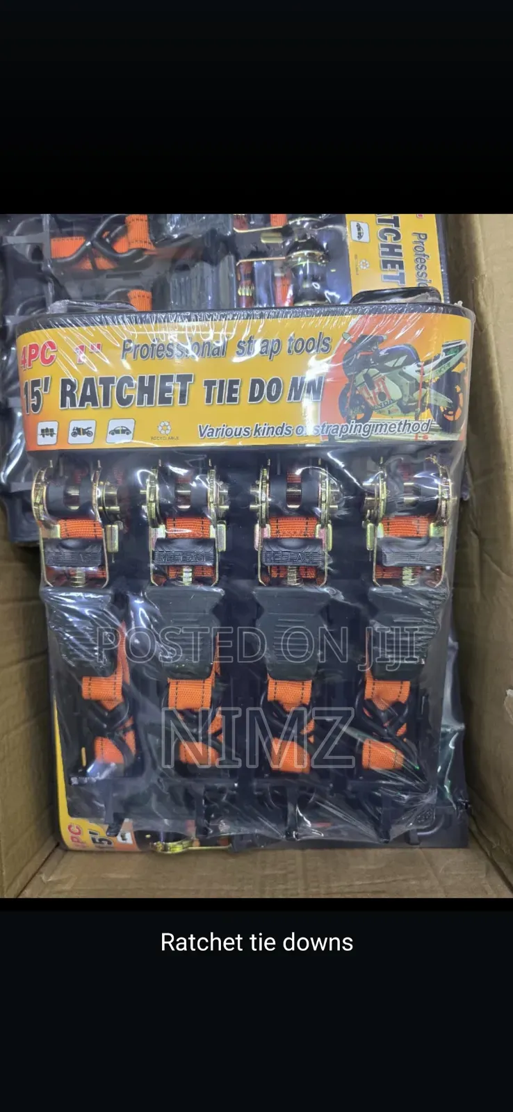 Ratchet Tie Down 4pcs Set 15"