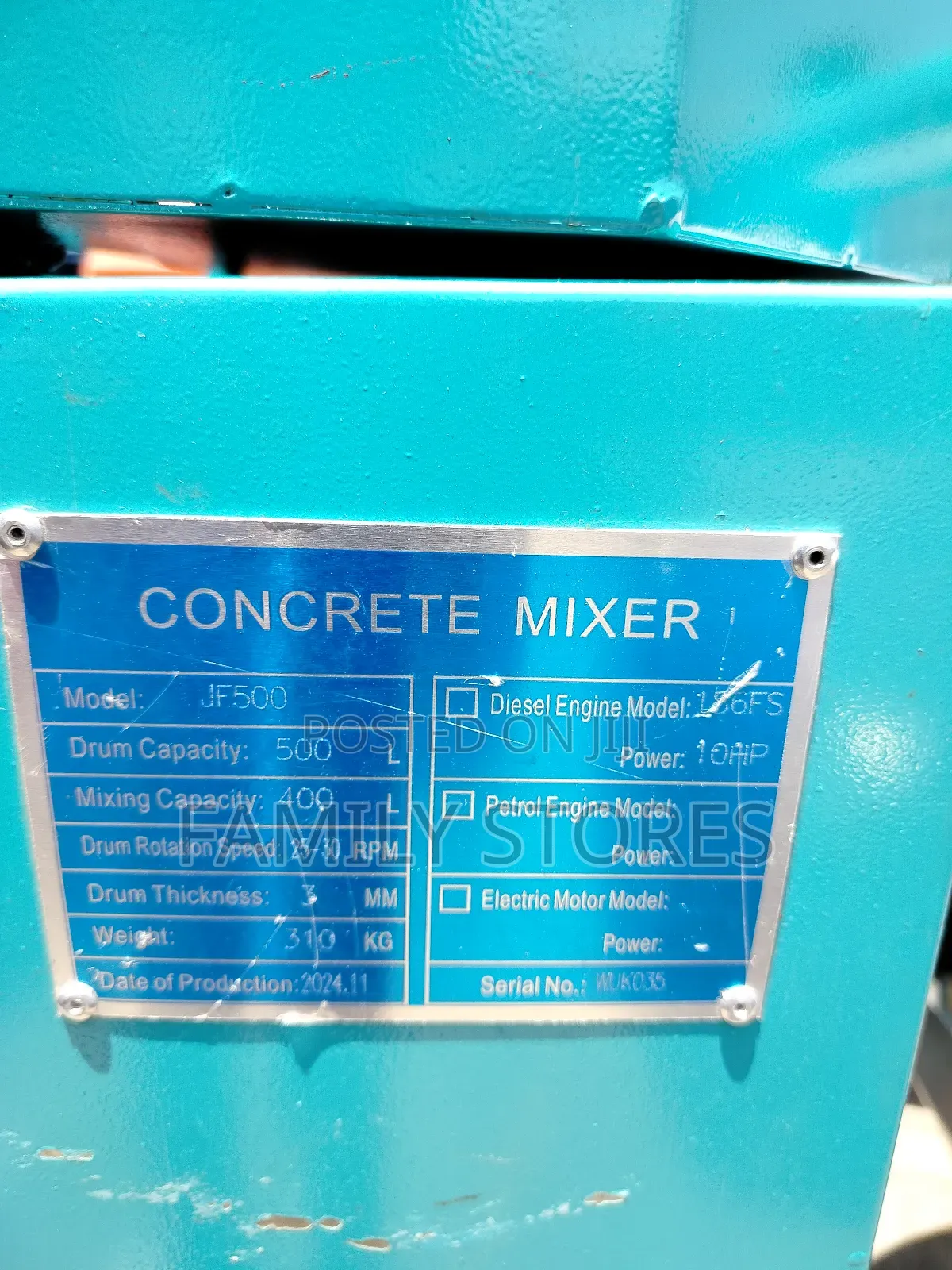 Windsor Uk 500l Diesel Concrete Mixer 10hp Engine.