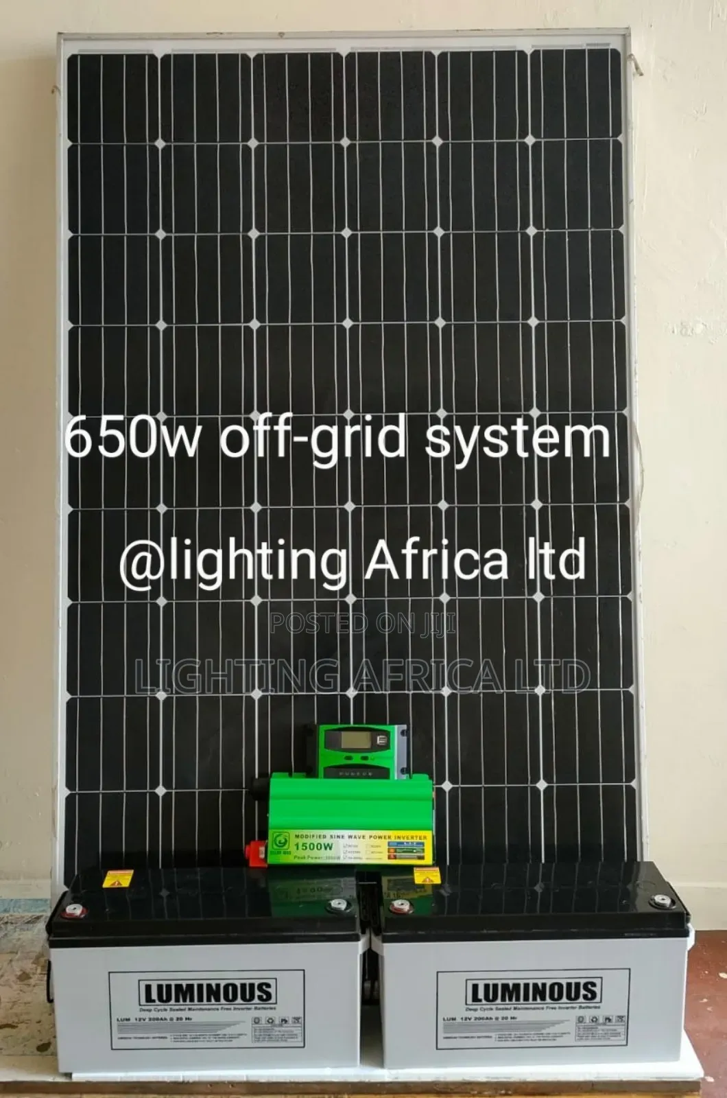 650w Solar Kit(24v) Inverter +(2)200ah Batteries +1500w/24v