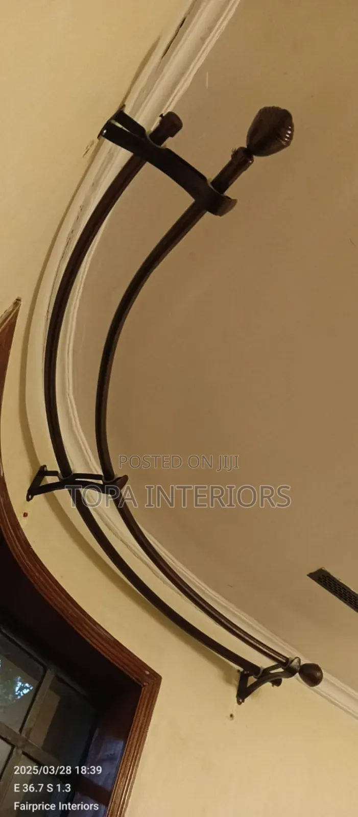 Strong Curved Powder Coated Jua Kali Curtain Rods Per Metre