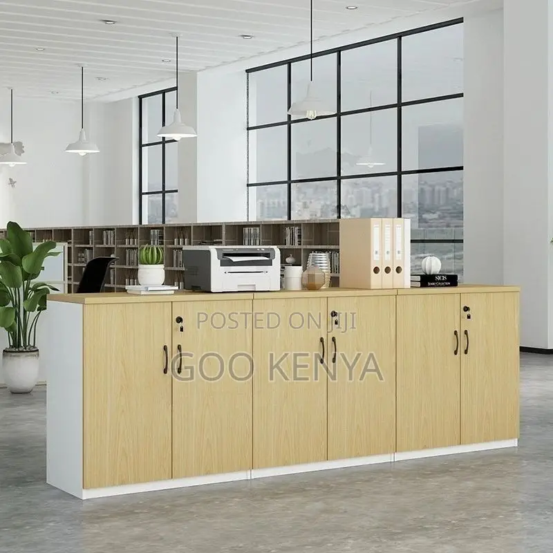 Office Cabinet ; 3-Door Wooden Storage Credenza