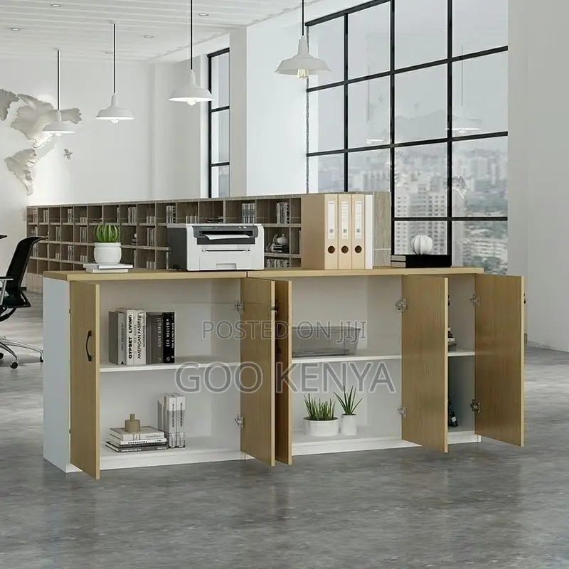 Office Cabinet ; 3-Door Wooden Storage Credenza