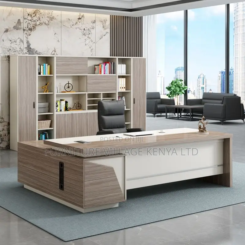 Office Desk:Executive-Style 160cm Office Corner L-Desk