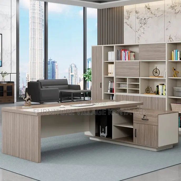 Office Desk:Executive-Style 160cm Office Corner L-Desk