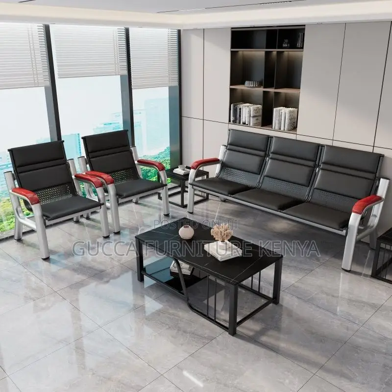 Office Sofa: 5-Seater Modern Minimalist Reception Sofa Set