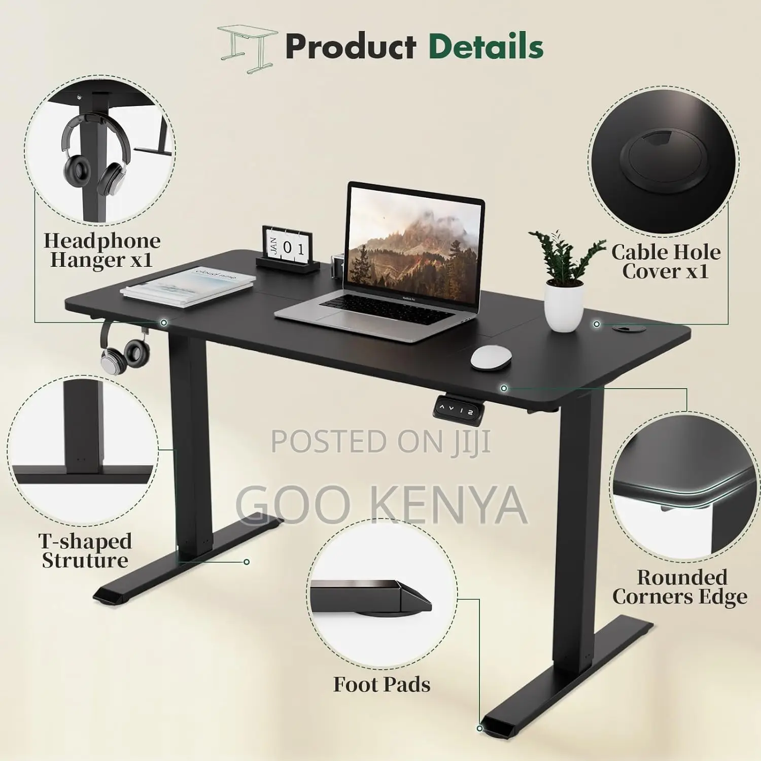 Office Desk ; Electric Adjustable Standing Desk