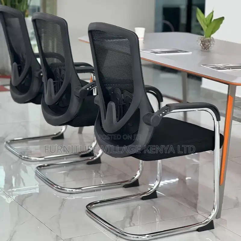 Office Chair: Office Mesh Guest Seating Chair With Bow Frame