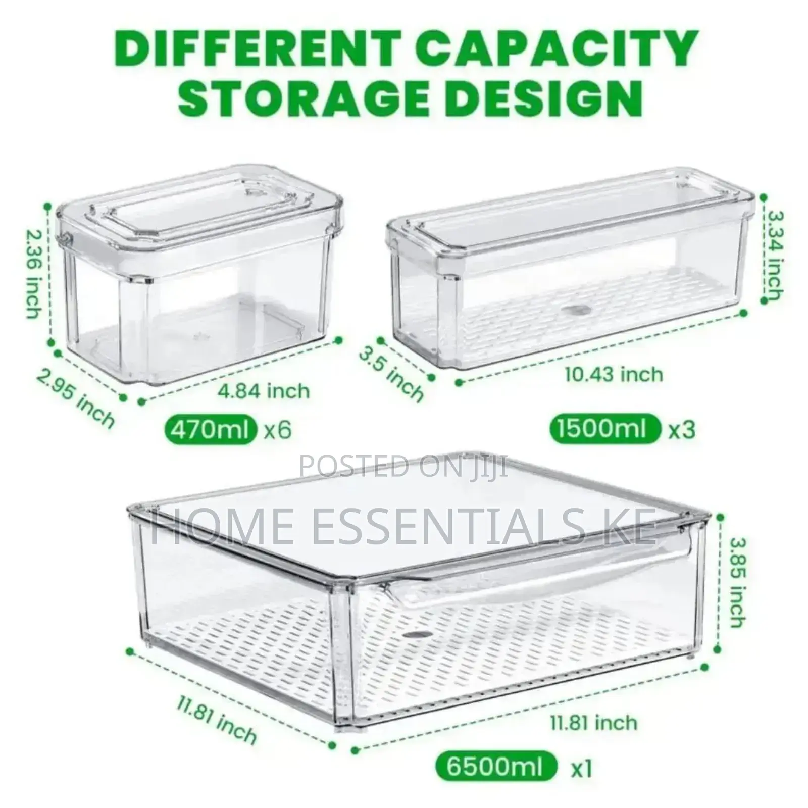 *4 PCS Big Capacity Bpa-Free Stackable Acrylic Organizer