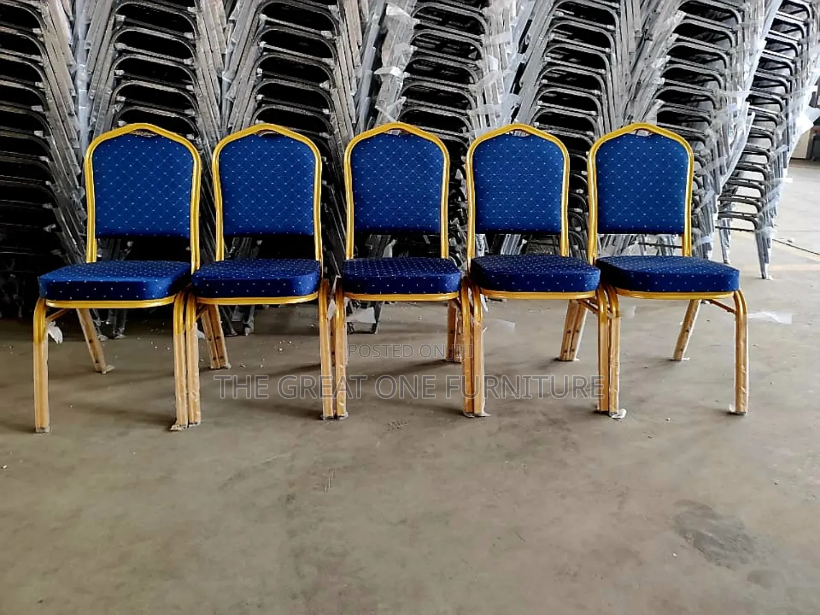 Vintage Royal Blue Banquet Chairs Tf4ew