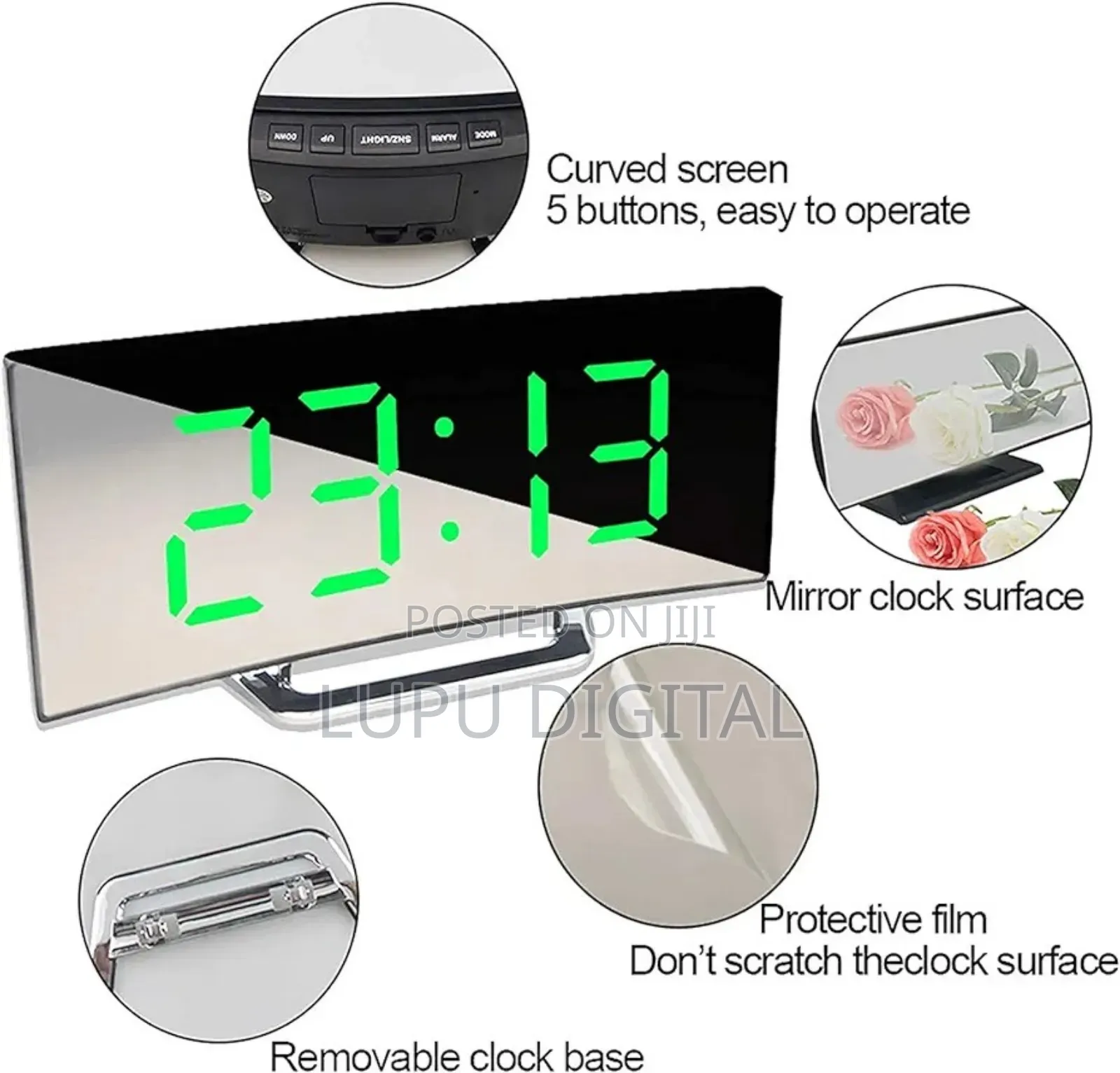 *Digital Alarm Clock Bedside, Led Bedside Clock