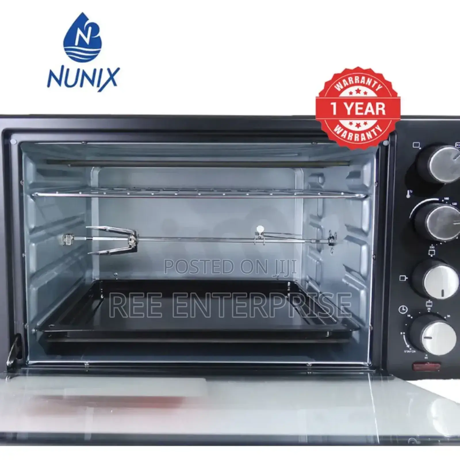 Nunix 4 Knob Settings 40 Litres Electric Rotisserie Oven