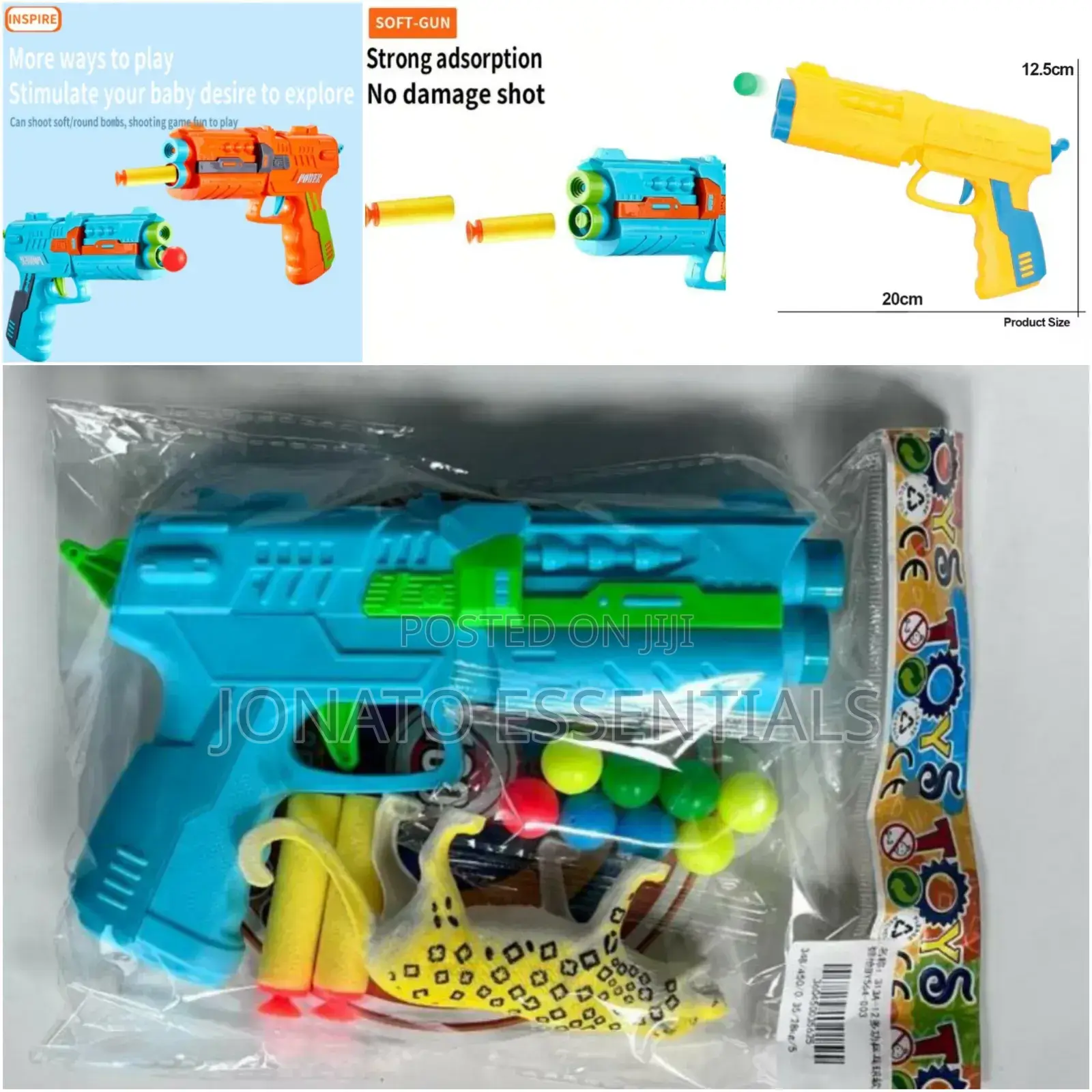 Kids Toy Gun Set With Balls, Darts Animal Figure