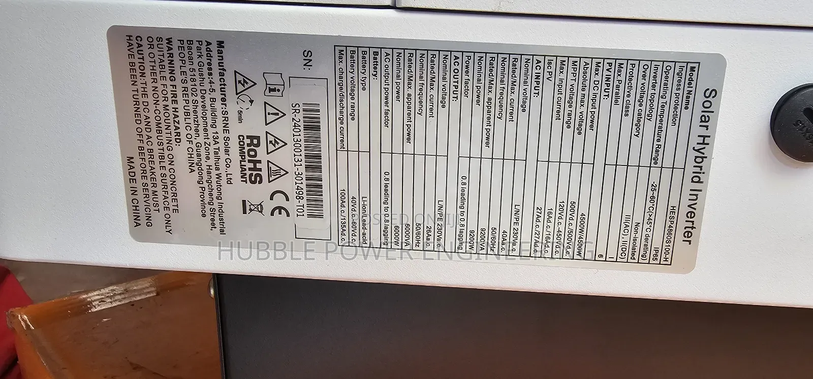 Srne 5kw 6kw 10kw Hybrid Inverters