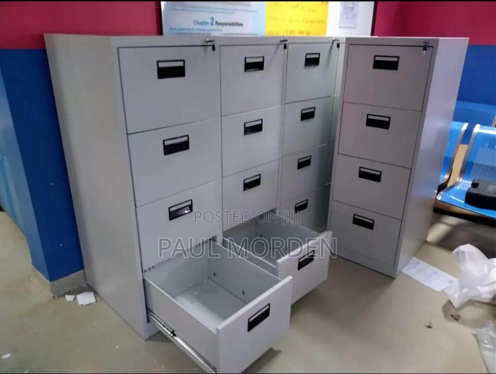 Steel Four Drawers Metallic Filing Cabinet