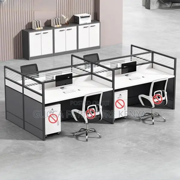 Workstations: Rectangular Office Working Station for 4-User