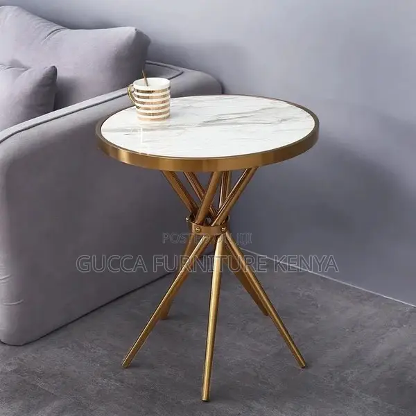 Dining Tables: Round Luxury Modern Metallic Coffee Table