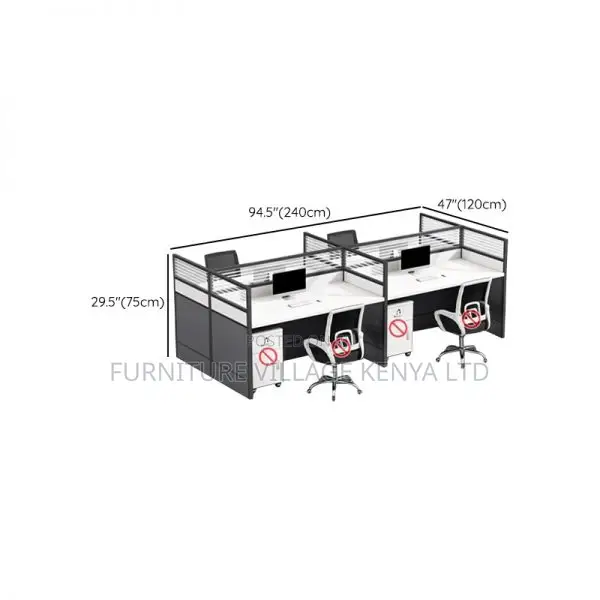 Workstations: Modular Rectangular Co-Working Desk for 4