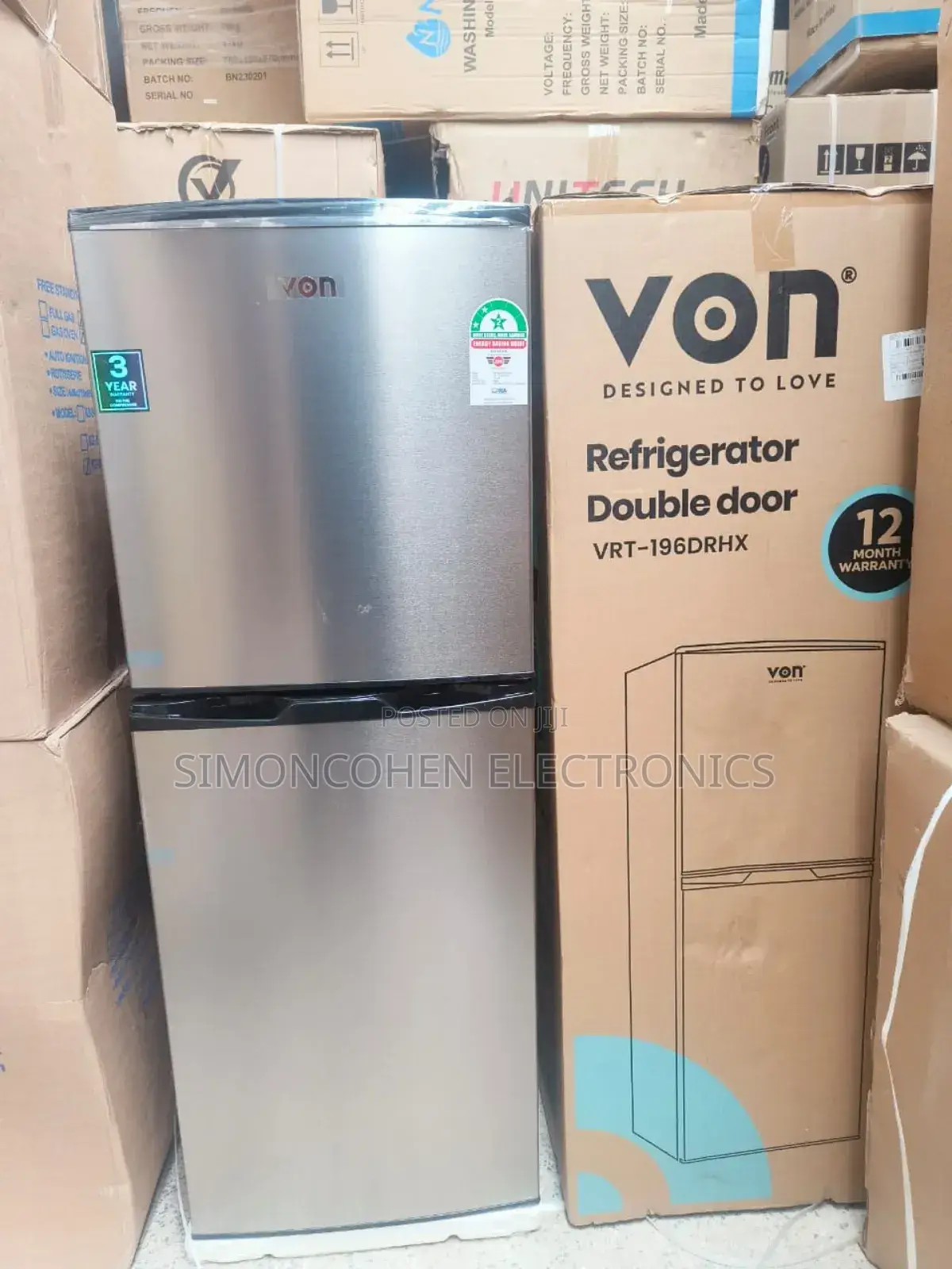 Von 195 Litres VRT-196drhx Double Door Refrigerator