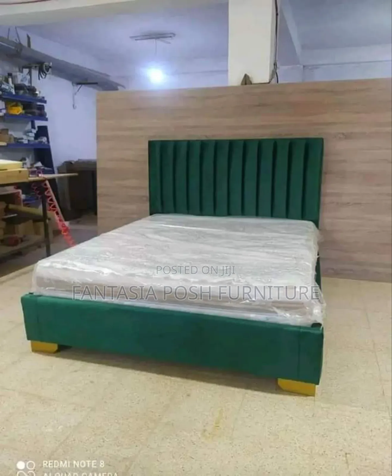 5*6 Stylish Chester Bed in Royal Green Fabric
