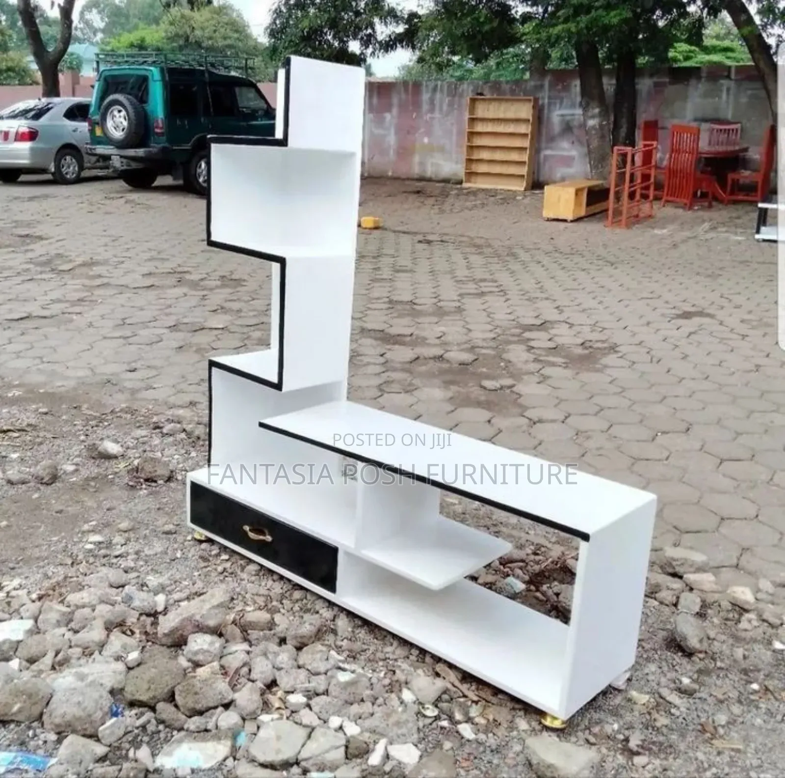 Spacious Modern White Tv Stand Available