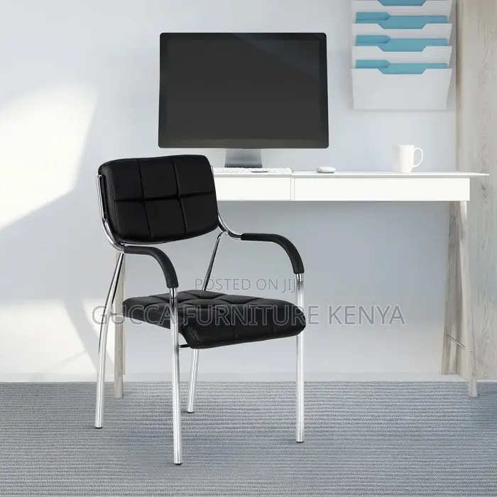 Office Chair: Four Steel Leg Solid Catalina Office Chair