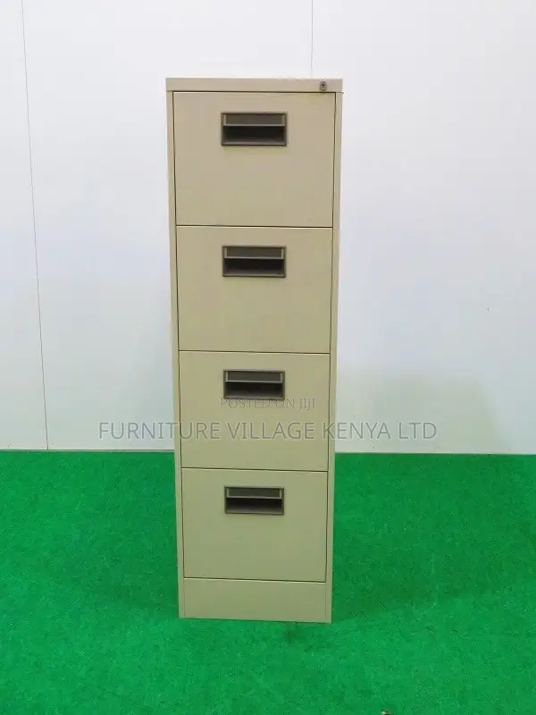 Cabinets:Metal Office Document 4-Drawer Metallic Cabinet