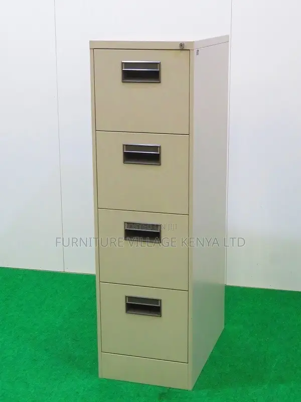 Cabinets:Metal Office Document 4-Drawer Metallic Cabinet