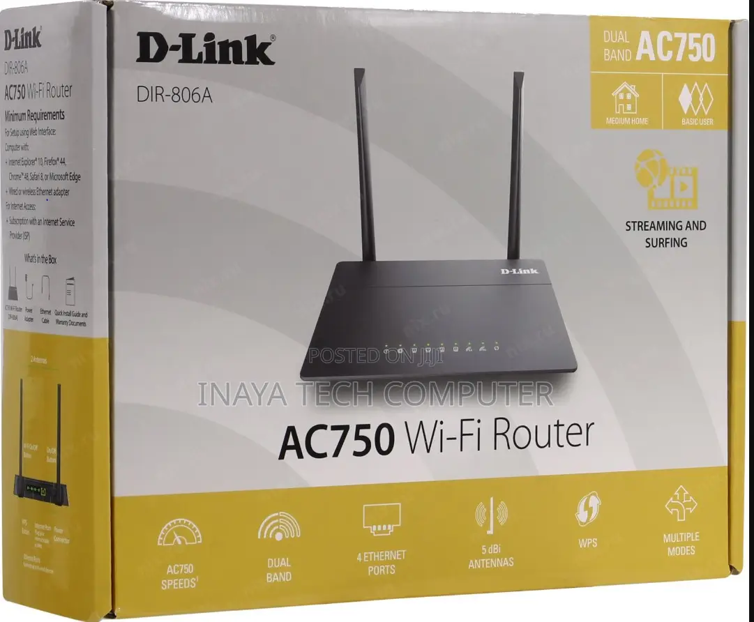D-Link Ac750 Dual Band Wi-Fi 5 Router - Dir-806a