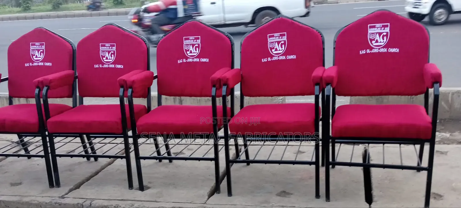 Bishop Chairs With Armrest and Logo.